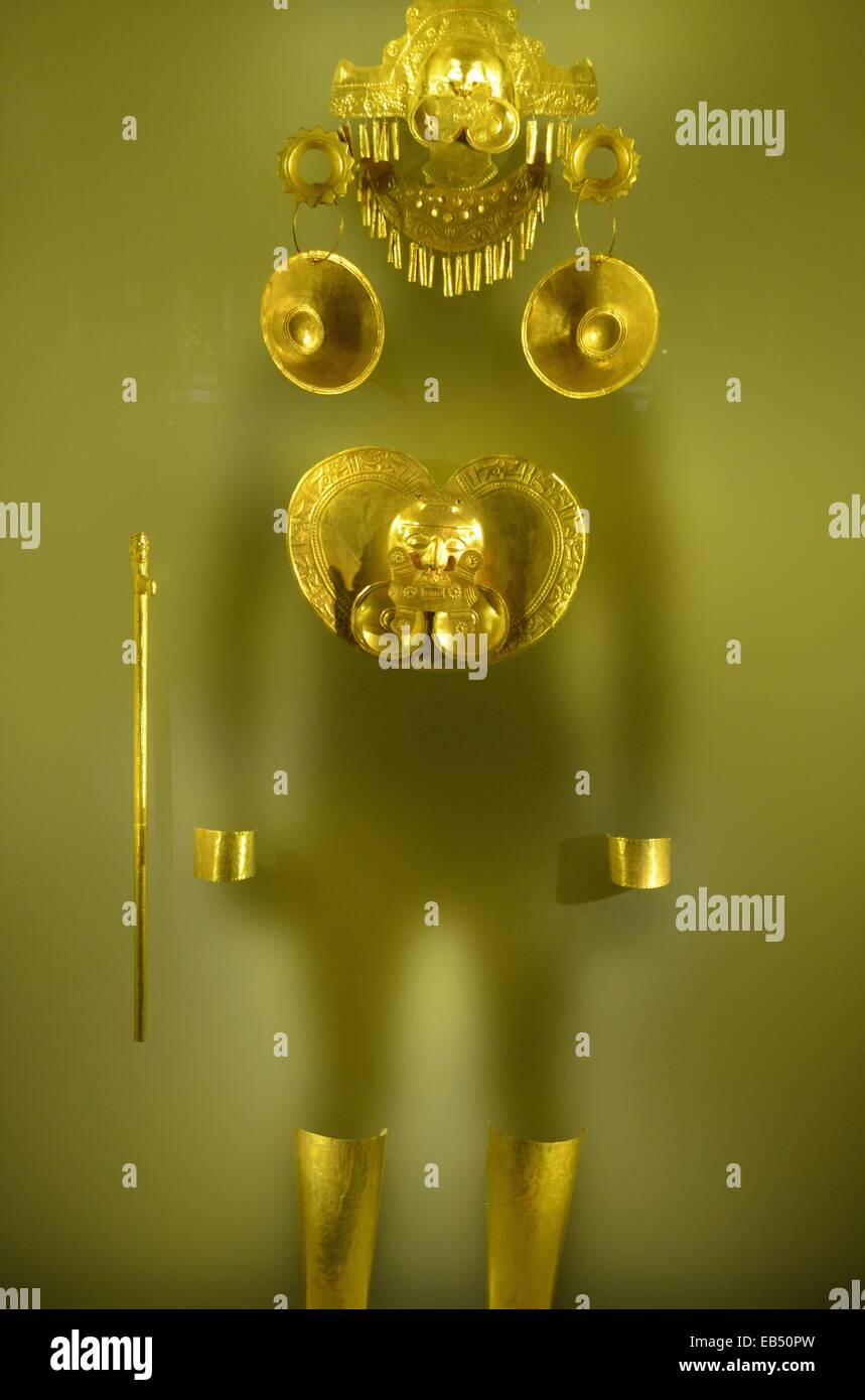 Gold Artefakte auf dem Display in das Museo del Oro (Gold-Museum) in Bogota, Kolumbien Stockfoto