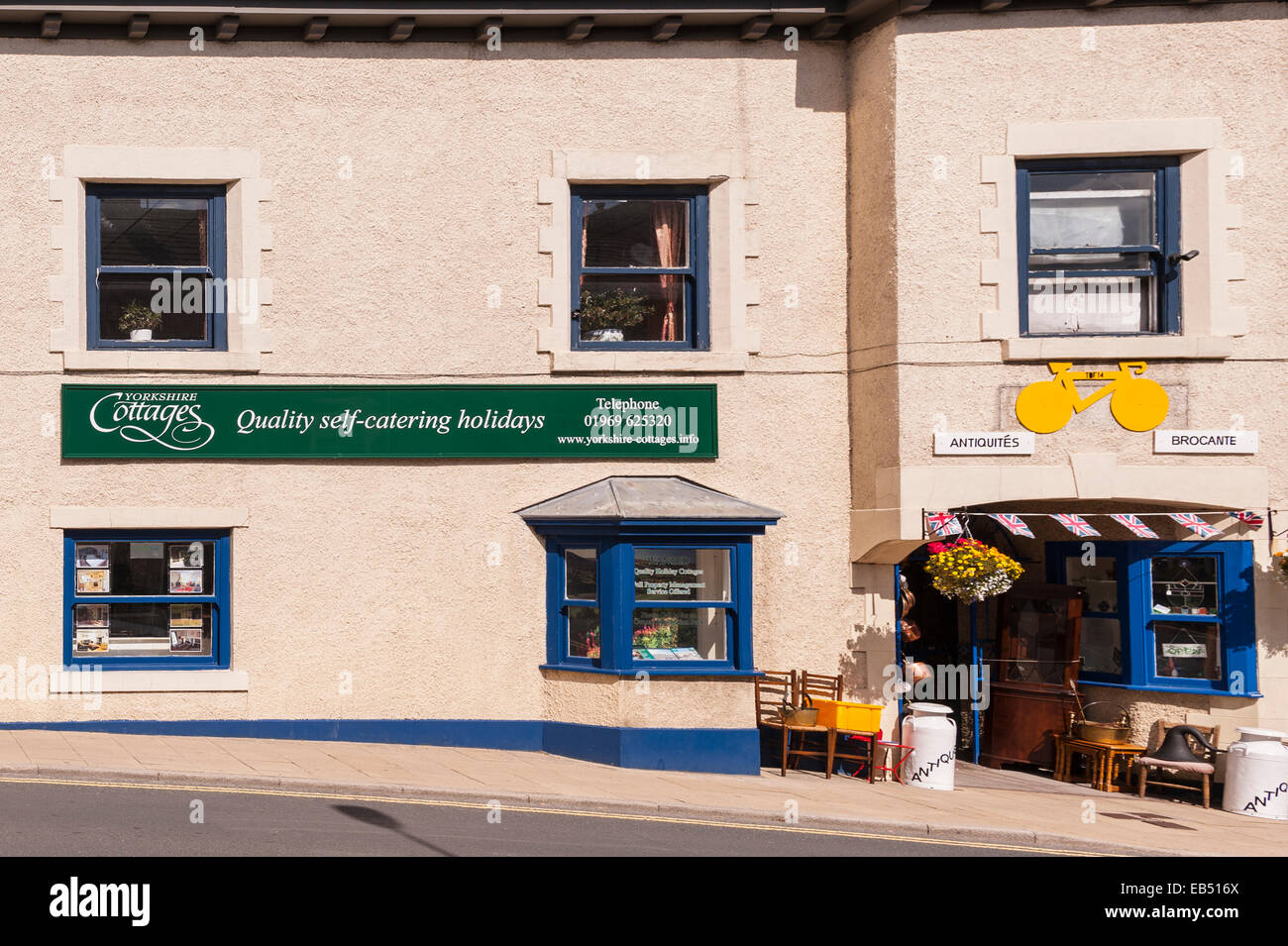 Yorkshire-Ferienhäuser für Selbstversorger Urlaub am Leyburn in den Yorkshire Dales in Yorkshire, England, Großbritannien, Vereinigtes Königreich Stockfoto