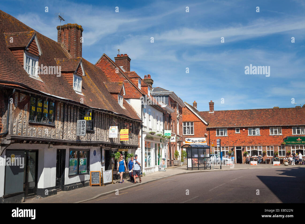 Altes Fachwerk Gebäude im Zentrum von Petersfield Stockfoto