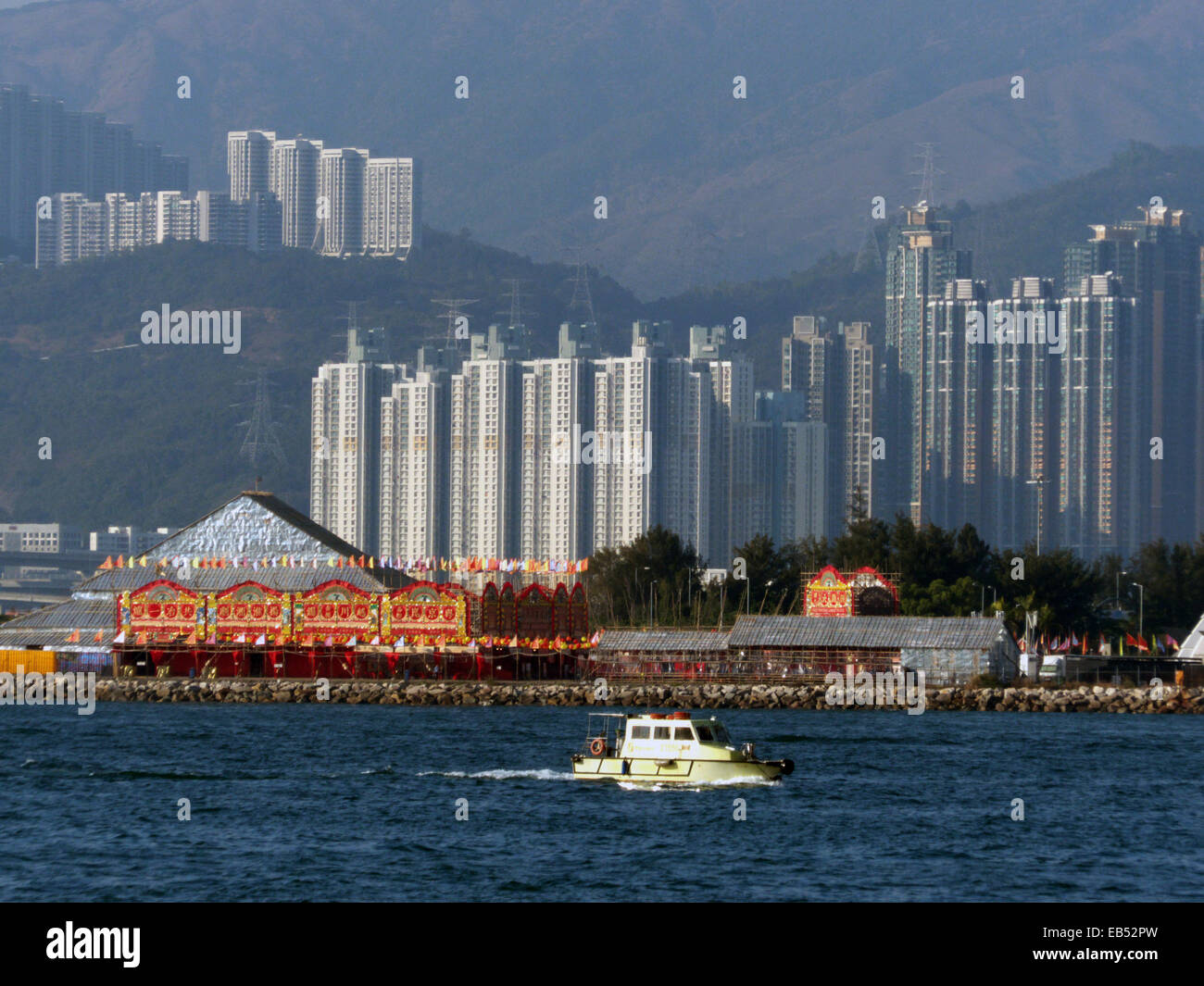 China Hong Kong chinesische Oper Theater Bambus Konstruktion im West Kowloon Stockfoto