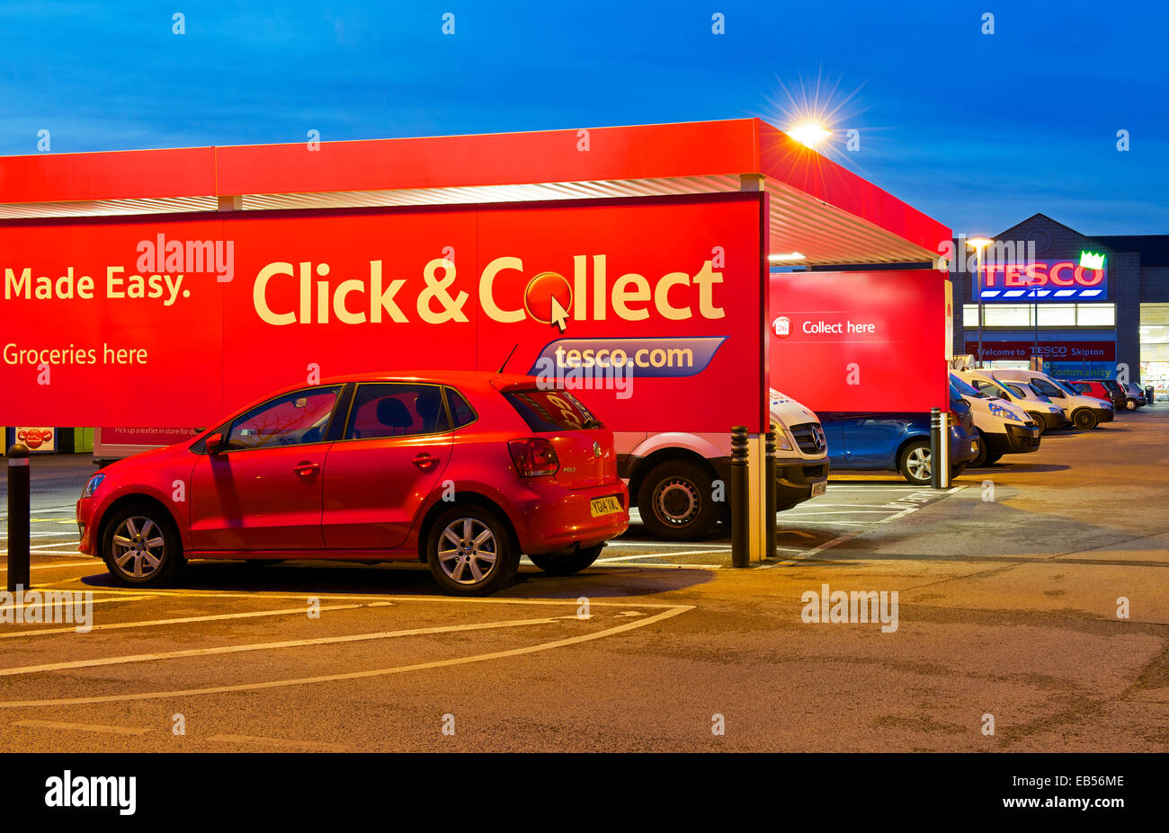 Tesco klicken Sie & sammeln, Anlage, Skipton, North Yorkshire, England UK Stockfoto