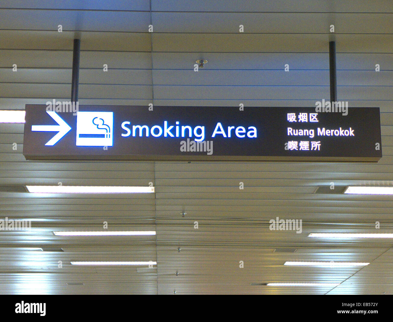 Singapur Changi Flughafen bewegten Rolltreppe Stockfoto