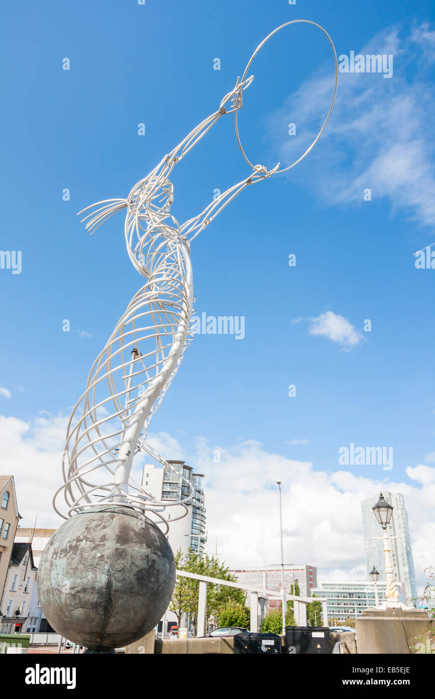 Belfast, Nordirland - 19. August 2014: Skulptur-Ring der Danksagung in Belfast Irland in Belfast, Nordirland auf August Stockfoto