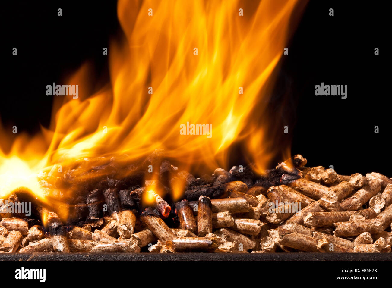 Nahaufnahme Bild von Holzpellets Stockfoto