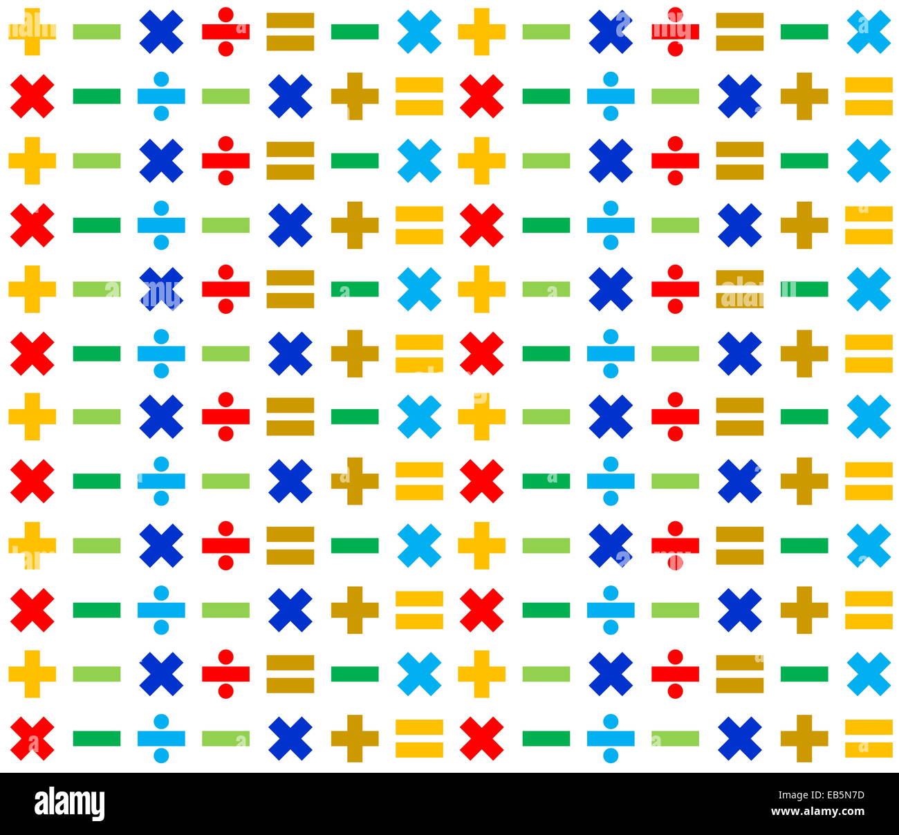 Math Hintergrund mit viel minus, plus, Multiplikation, Division und gleichen Symbolen Stockfoto Math Hintergrund mit viel minus, plus, Multiplikation, Division und gleichen Symbolen Stockfoto