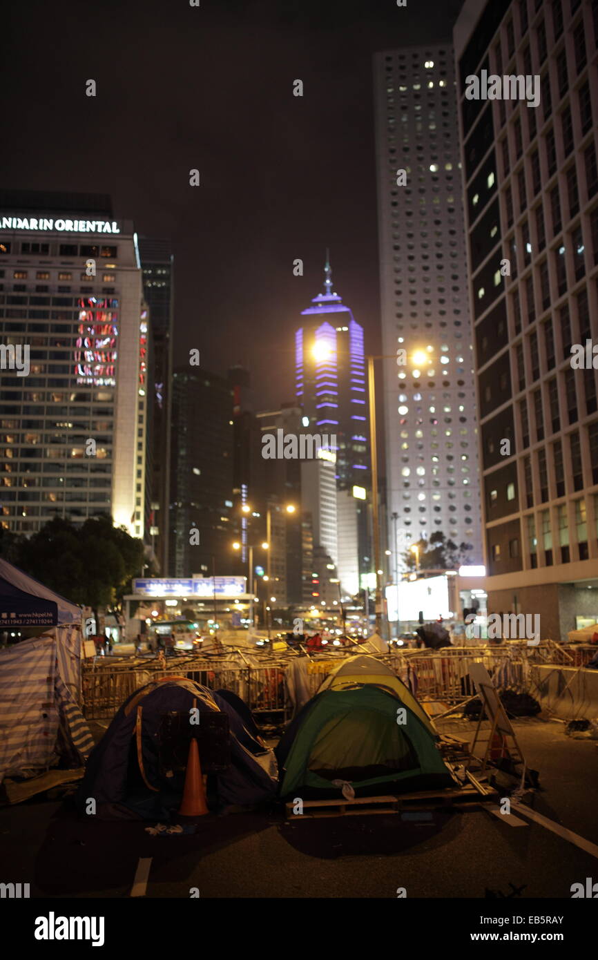 Hong Kong-Regenschirm-Revolution protestiert Stockfoto