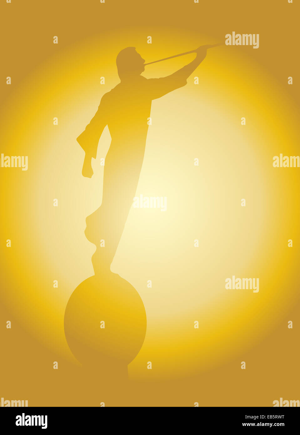 Der letzten Tagesheiligen Engel Moroni weht ein horn Stockfoto