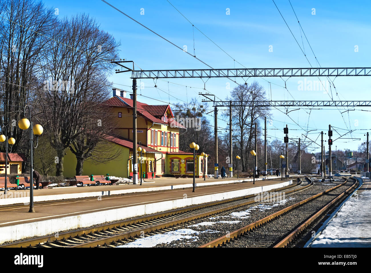 Bahnhof Svetlogorsk-1. Swetlogorsk Stadt (vor 1946 Rauschen). Gebiet Kaliningrad, Russland Stockfoto