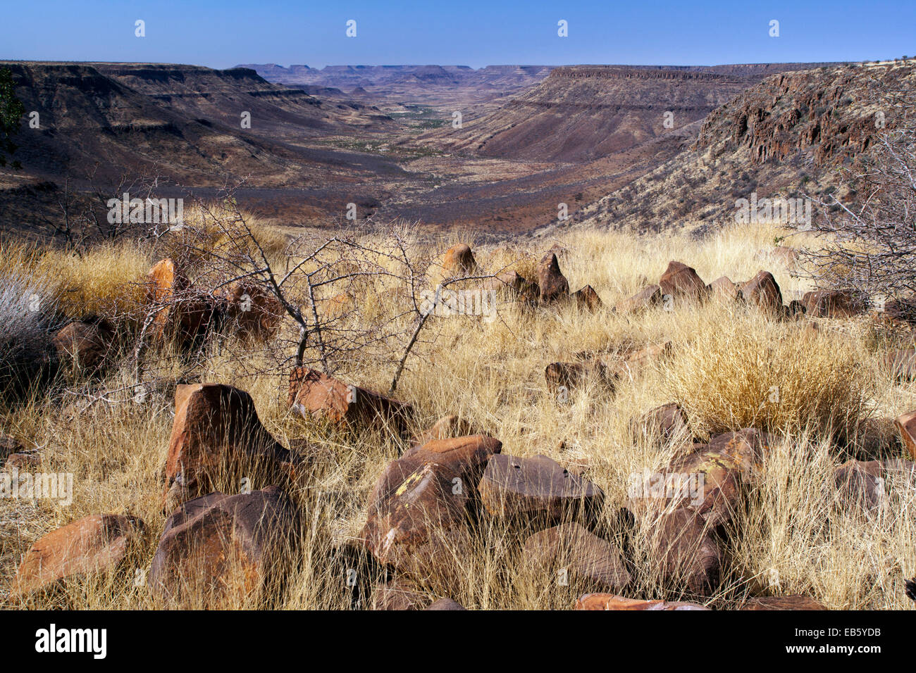 Blick auf Grootberg Lodge - Damaraland, Namibia, Afrika Stockfoto