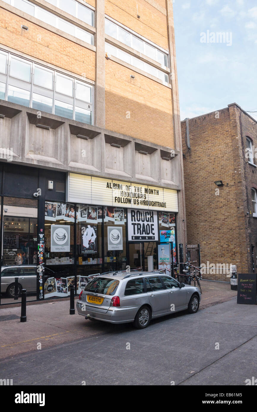Rough Trade Osten, ein Rekord Emporium Zugehörigkeit zu den unabhängigen Plattenlabel Rough Trade Records, East London, UK Stockfoto