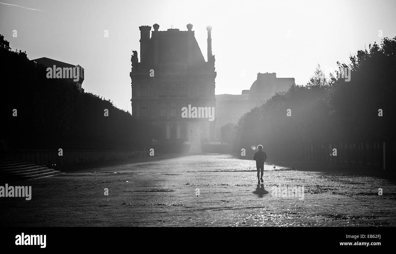 Paris, Joggen Stockfoto