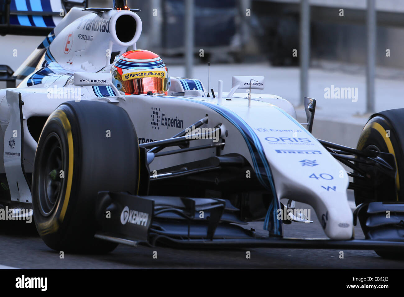 Dubai, Vereinigte Arabische Emirate. 26. November 2014.  Zum Ende der Saison Auto Testsitzungen, Tag 2. Felipe Nasr testet im Williams Racing F1 Auto während des Post-Saison-Tests in Abu Dhabi Credit: Action Plus Sport Bilder/Alamy Live News Stockfoto