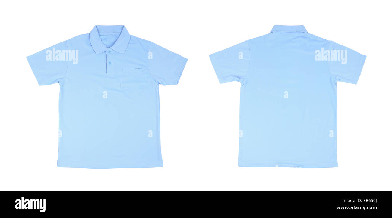leere Poloshirt Satz (vorne, hinten) auf weißem Hintergrund Stockfoto