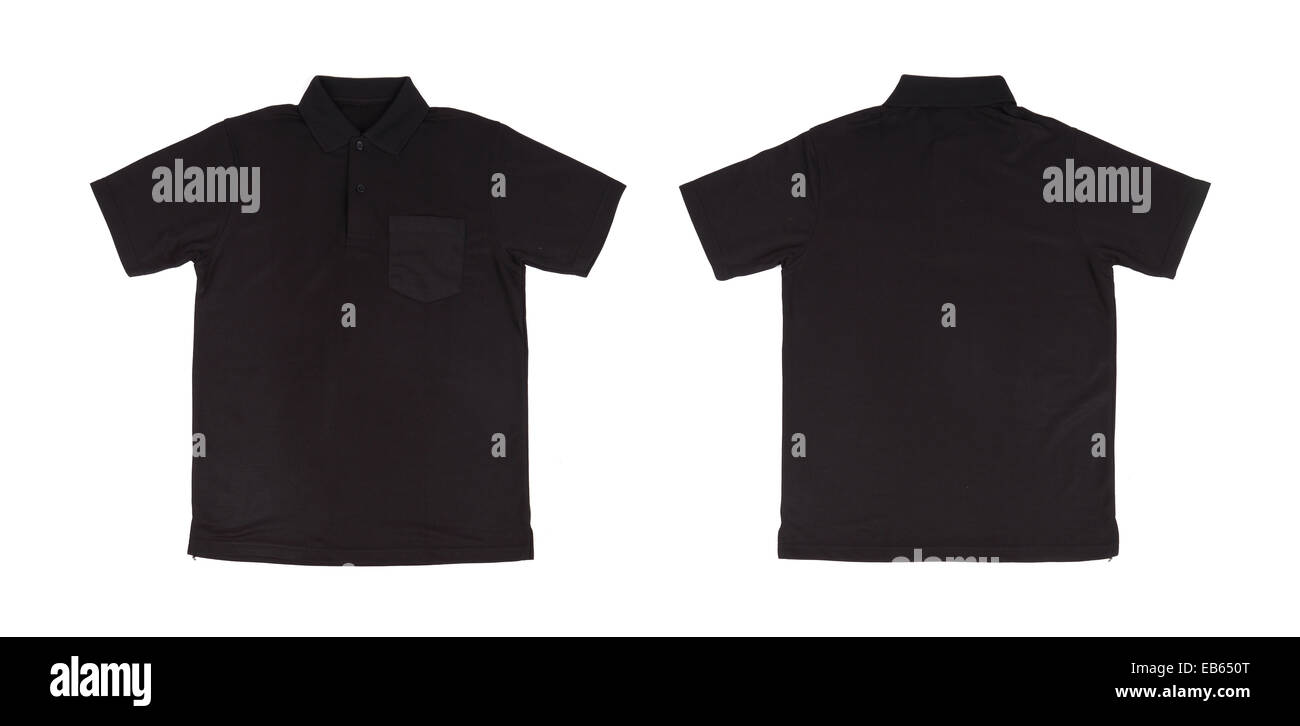 leere Poloshirt Satz (vorne, hinten) auf weißem Hintergrund Stockfoto
