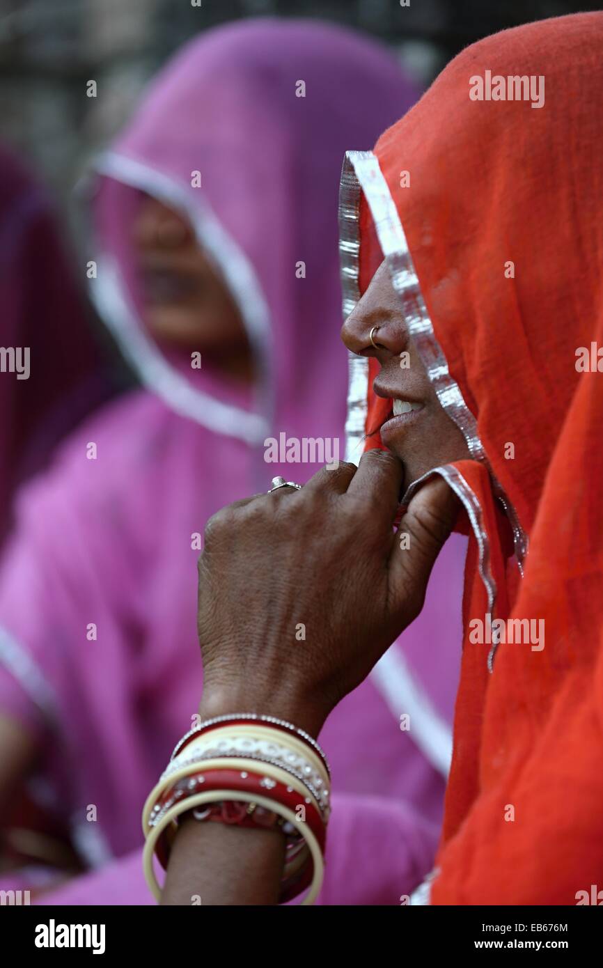Indische Frauen Porträt Rajasthan Indien Stockfoto