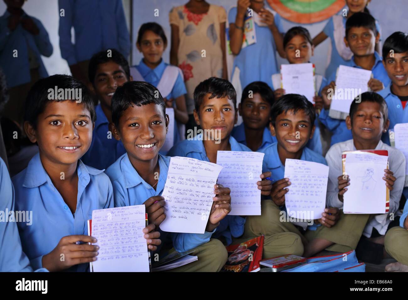 Indische Schulkinder Rajasthan Indien Stockfoto