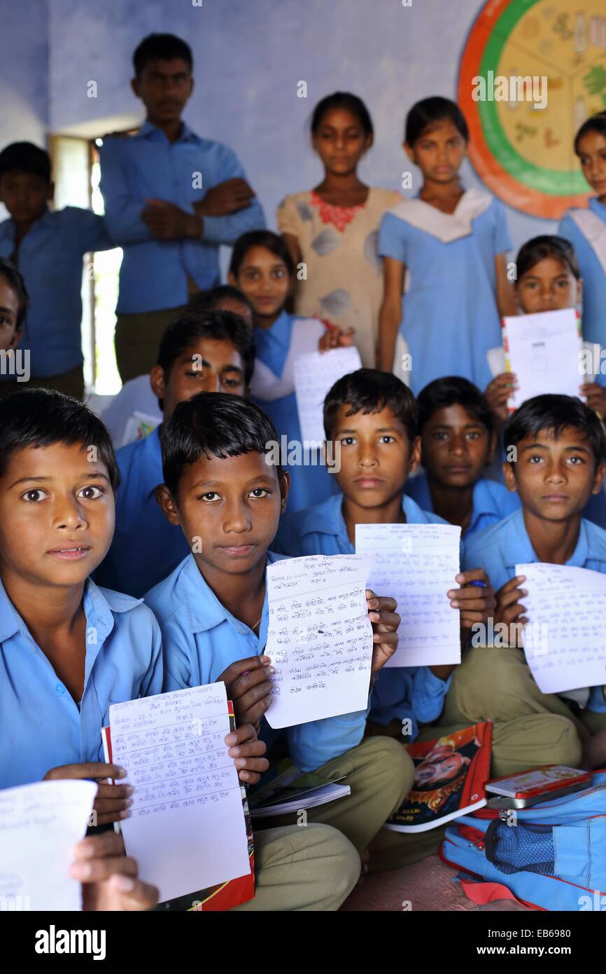 Indische Schulkinder Rajasthan Indien Stockfoto