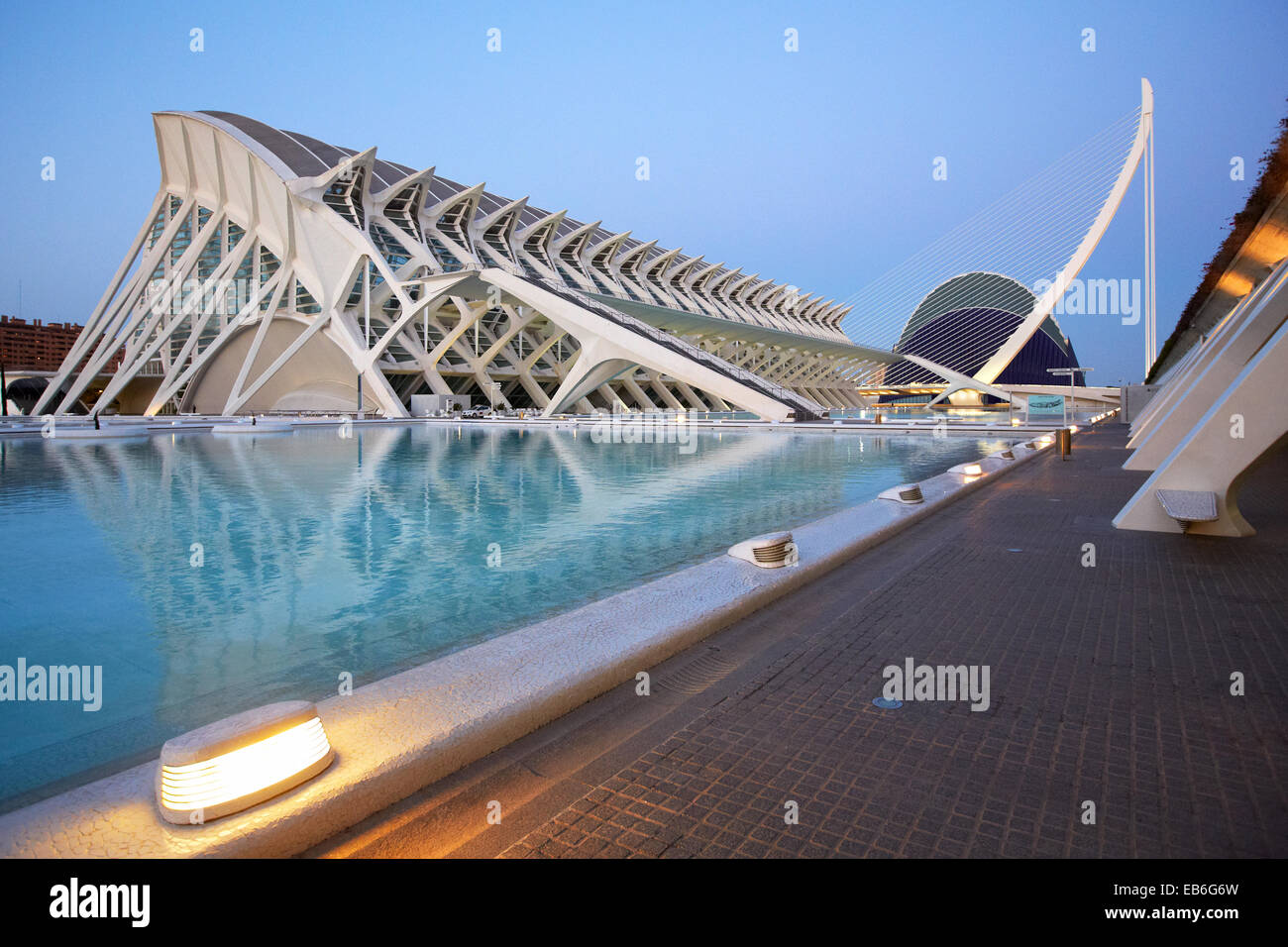 CAC Architekt Santiago Calatrava Ciudad de Las Artes y de Las Ciencias Stadt Künste und Wissenschaften Valencia Comunidad Valenciana Stockfoto