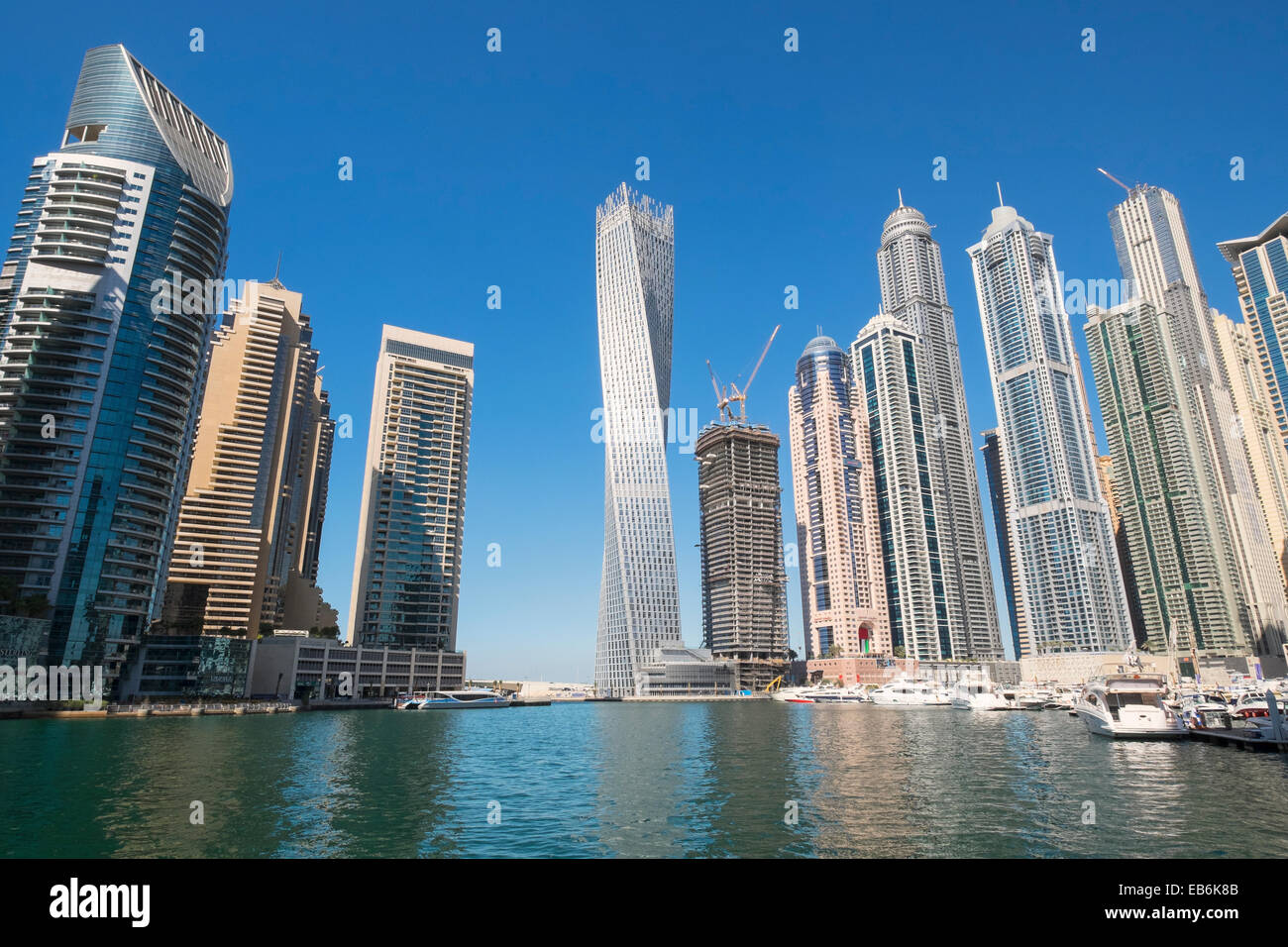 Tagsüber Blick auf Hochhäuser am Marina District in Dubai Vereinigte Arabische Emirate Stockfoto