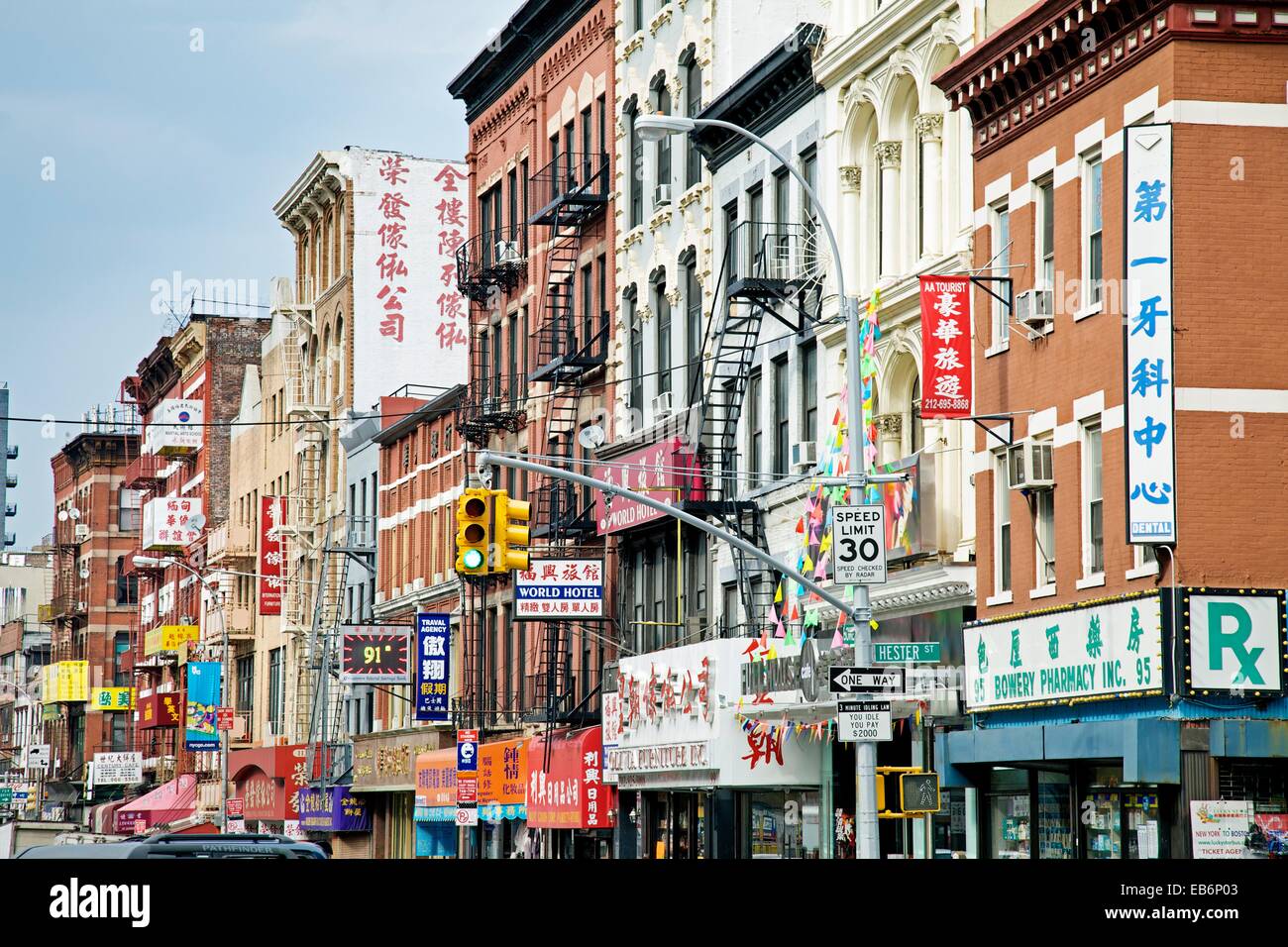 Bowery Street, Chinatown, Manhattan, New York City, USA Stockfotografie