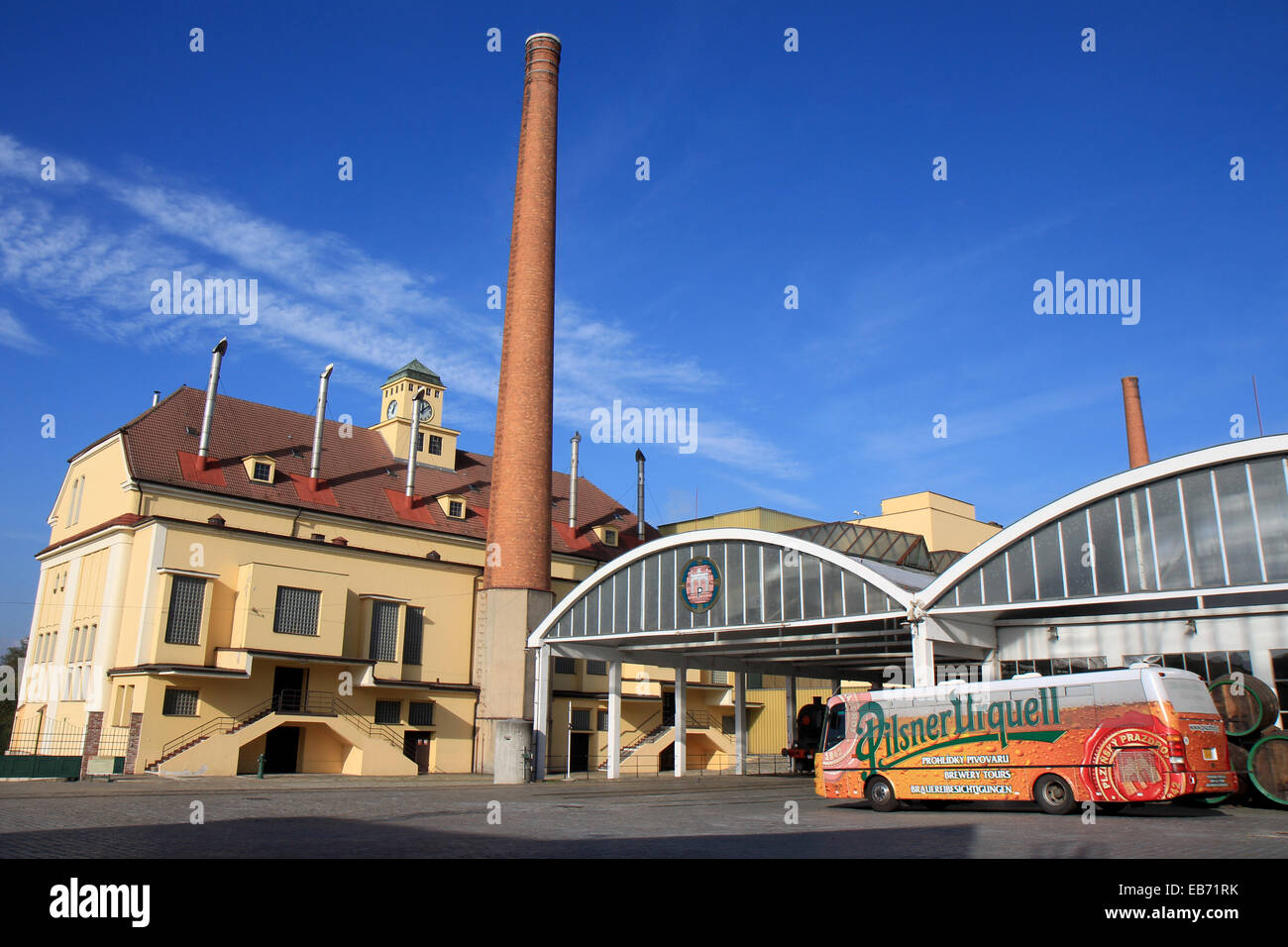 Tschechische Republik: Main Gebäude der Pilsner Urquell Brauerei Pilsen. Foto vom 8. November 2014 Stockfoto