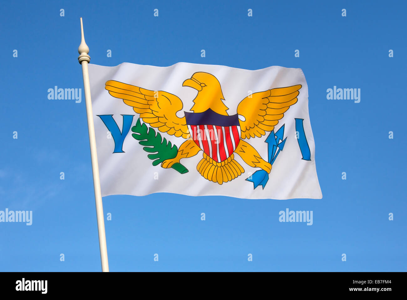 Die Flagge der United States Virgin Islands Stockfoto