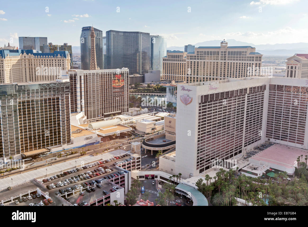 Luftaufnahme des Resorts, Hotels und Casinos in Las Vegas, Nevada. Stockfoto