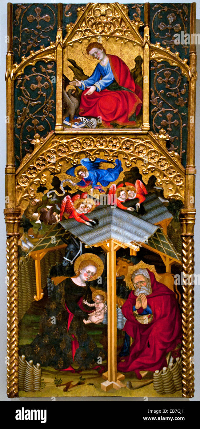 Krippe 1407 Guerau Gener - Barcelona 1368-1410 Lluís Borrassà 1360-1426 Spanien spanische mittelalterliche gotische Kunst Stockfoto