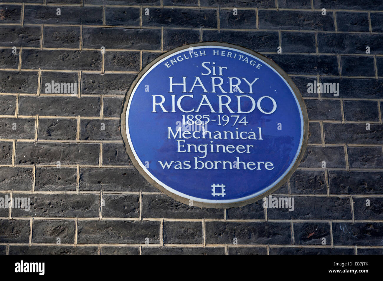 Sir Harry Ricardo, Maschinenbauingenieur. Englische Heritage Blue Plaque, London Stockfoto