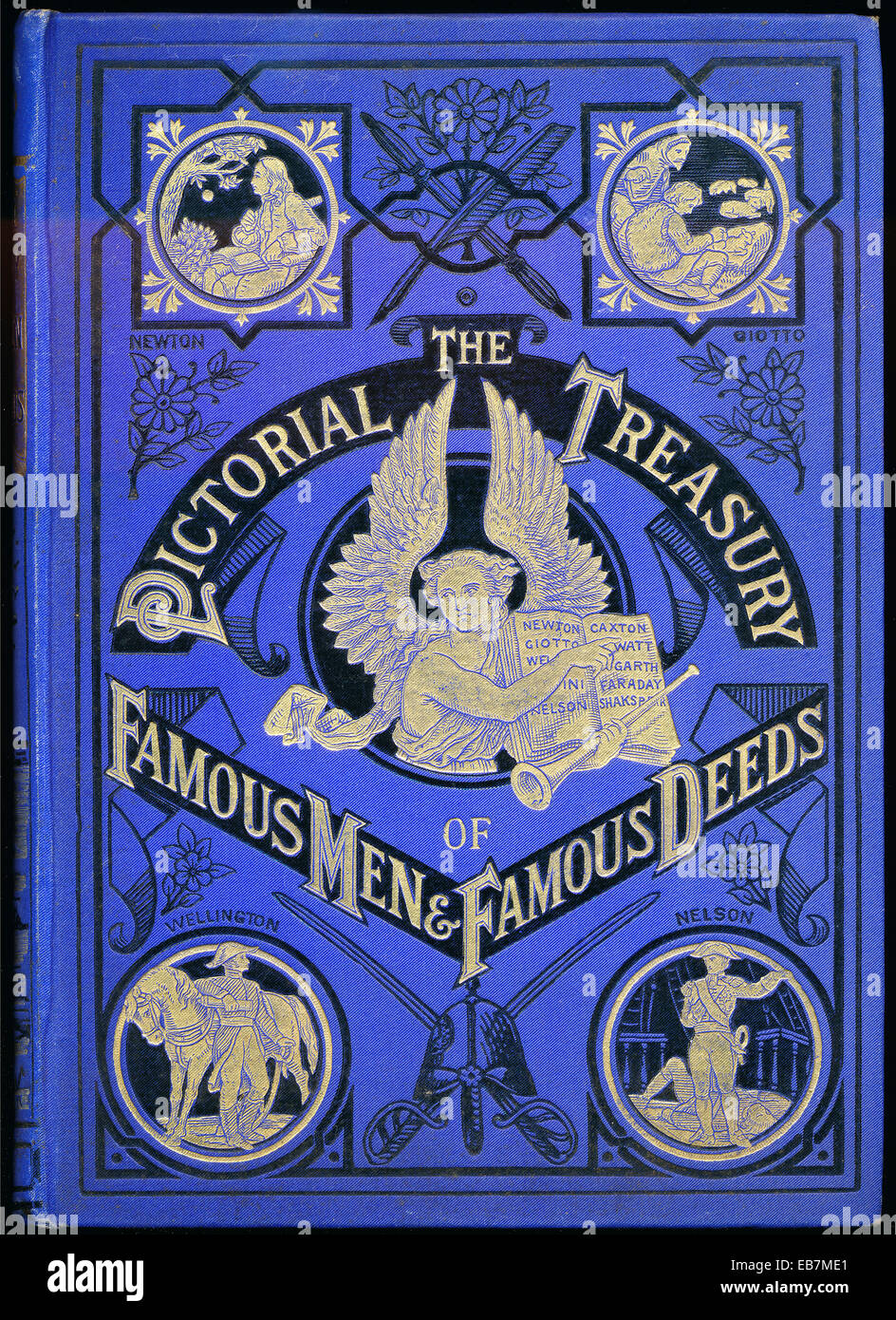 Buch-Titel, die bildliche Schatzkammer berühmter Männer und berühmten Taten, 1890, Buchtitel, die bildliche Schatzkammer von berühmten Männern und fam Stockfoto