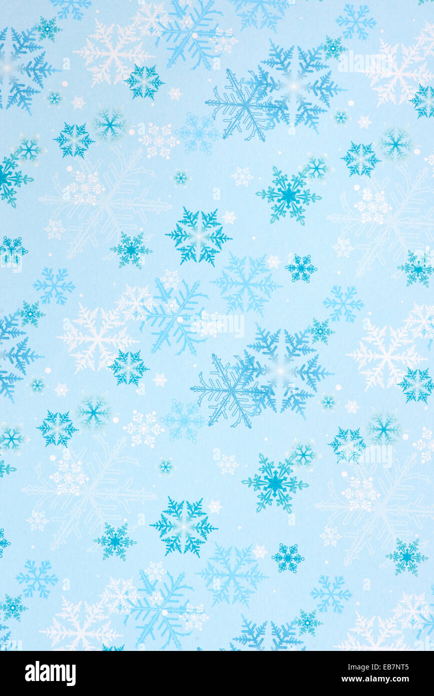 Blaue Weihnachten Hintergrund mit Schneeflocken Stockfoto