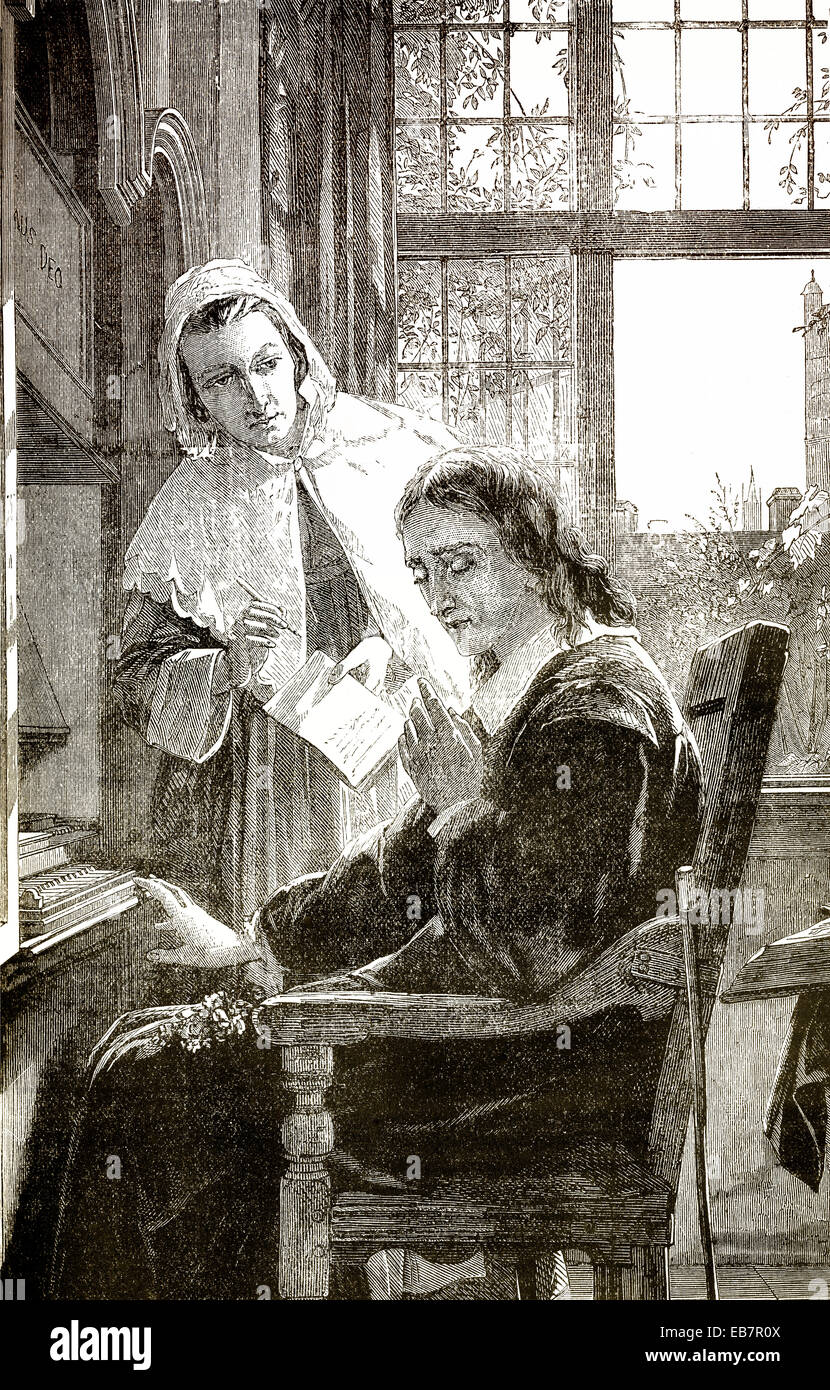 John Milton in seiner Blindheit, 1608-1674, ein englischer Dichter und politischer Philosoph, Porträt von John Milton, 1608-1674, ein Stockfoto