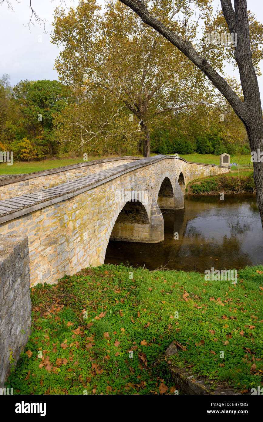 Burnside Bridge Antietam National Battlefield, Sharpsburg, Maryland, USA. Stockfoto