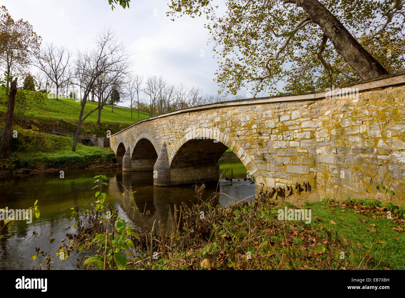 Burnside Bridge Antietam National Battlefield, Sharpsburg, Maryland, USA. Stockfoto
