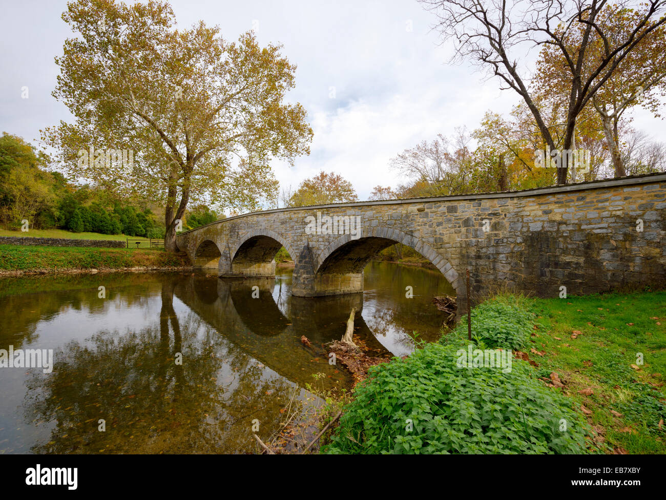 Burnside Bridge Antietam National Battlefield, Sharpsburg, Maryland, USA. Stockfoto