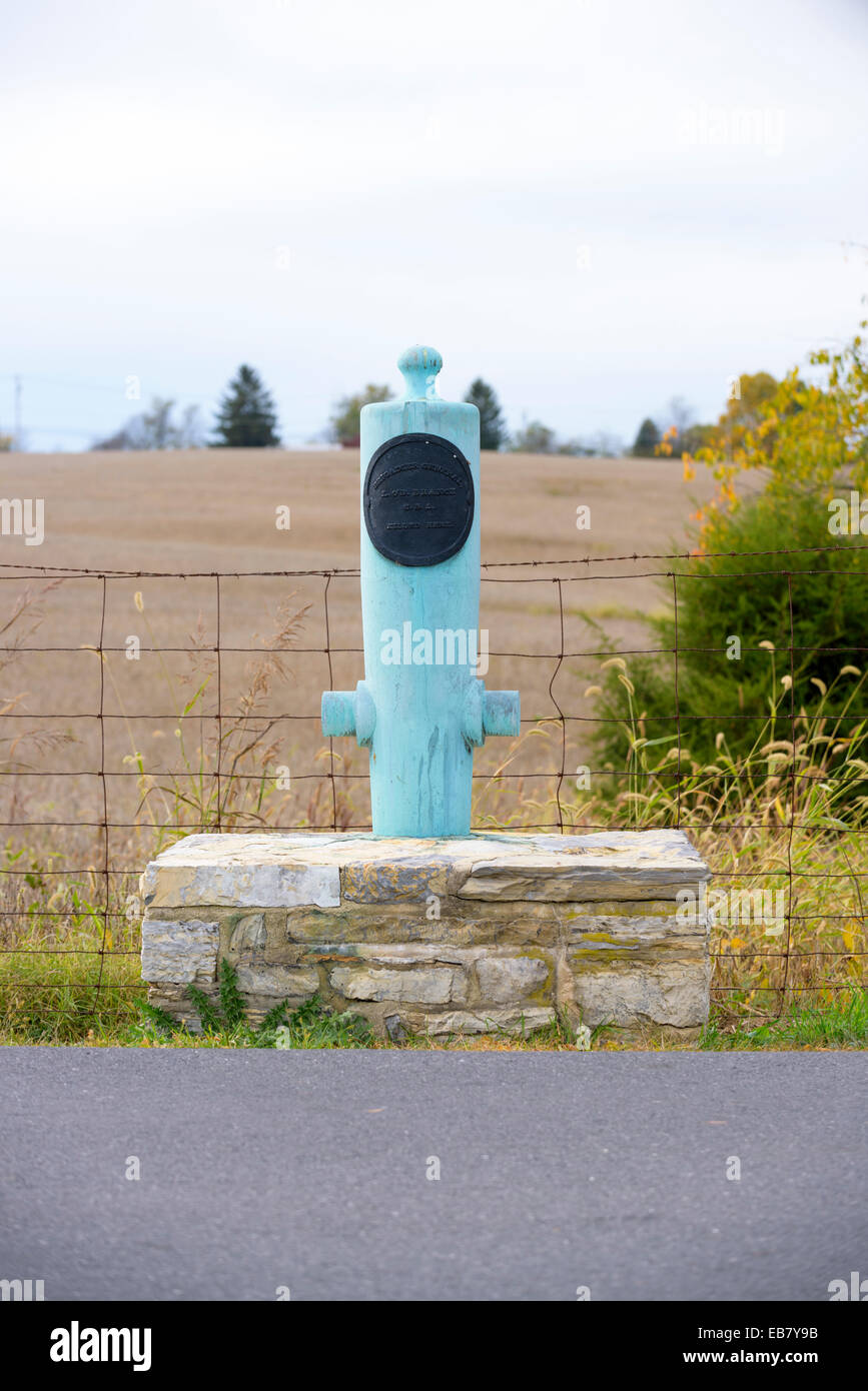Denkmal für Brigadegeneral L.o'B. Brance Csa, die in der Schlacht von Antietam tödlich verwundet wurde. Stockfoto
