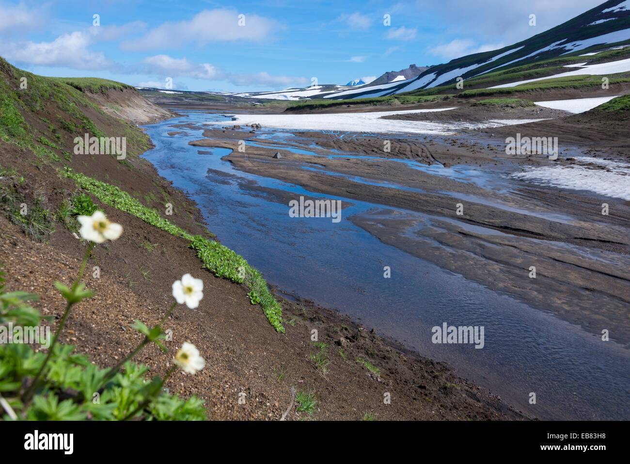 Kamtschatka - Vulcano - Mutnowski - Basislager - August 2014 Stockfoto