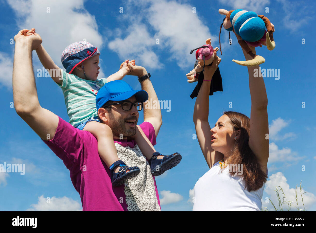 Familie, Mutter, Vater und Sohn Stockfoto