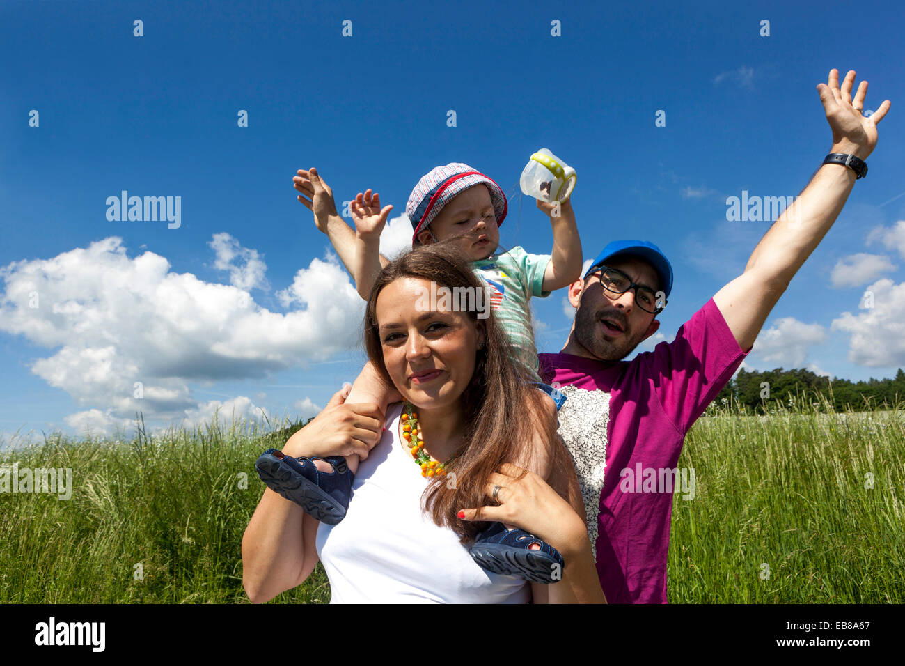 Familie, Mutter, Vater und Sohn Stockfoto