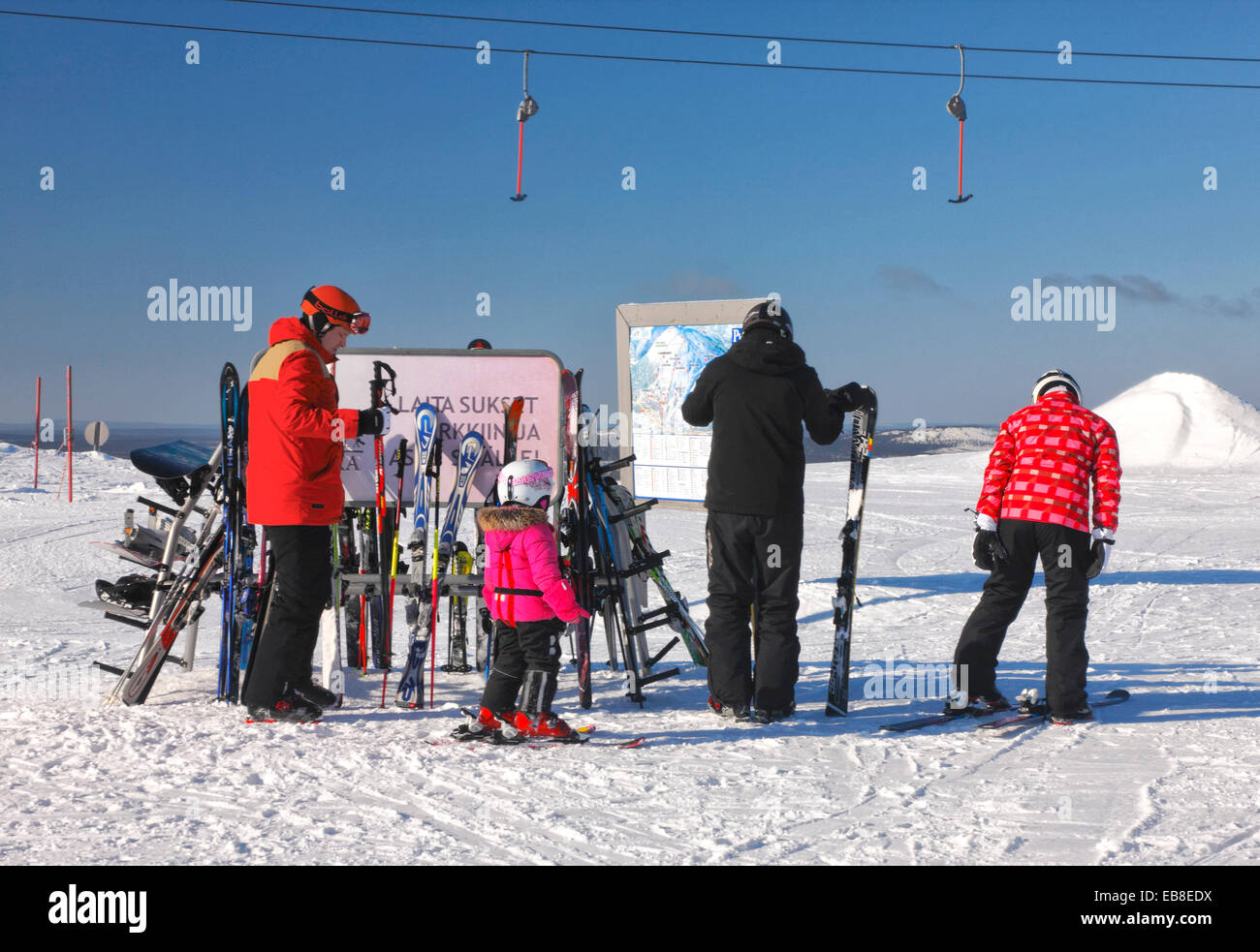 Finnland-Skigebiet Pyhä, Lappland Stockfoto