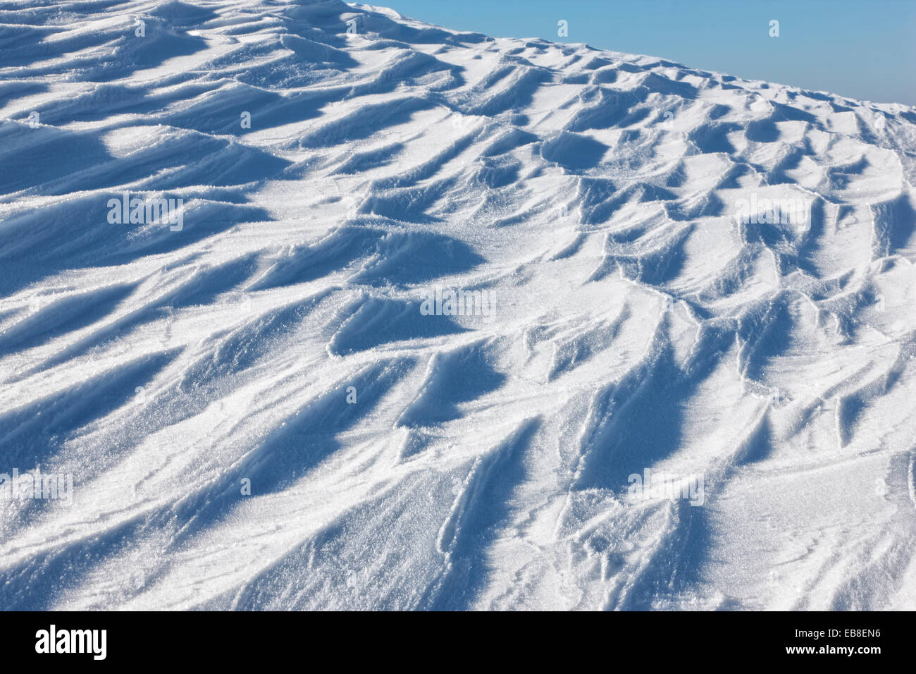 Schnee-Muster, Winter Natur Hintergrund Stockfoto