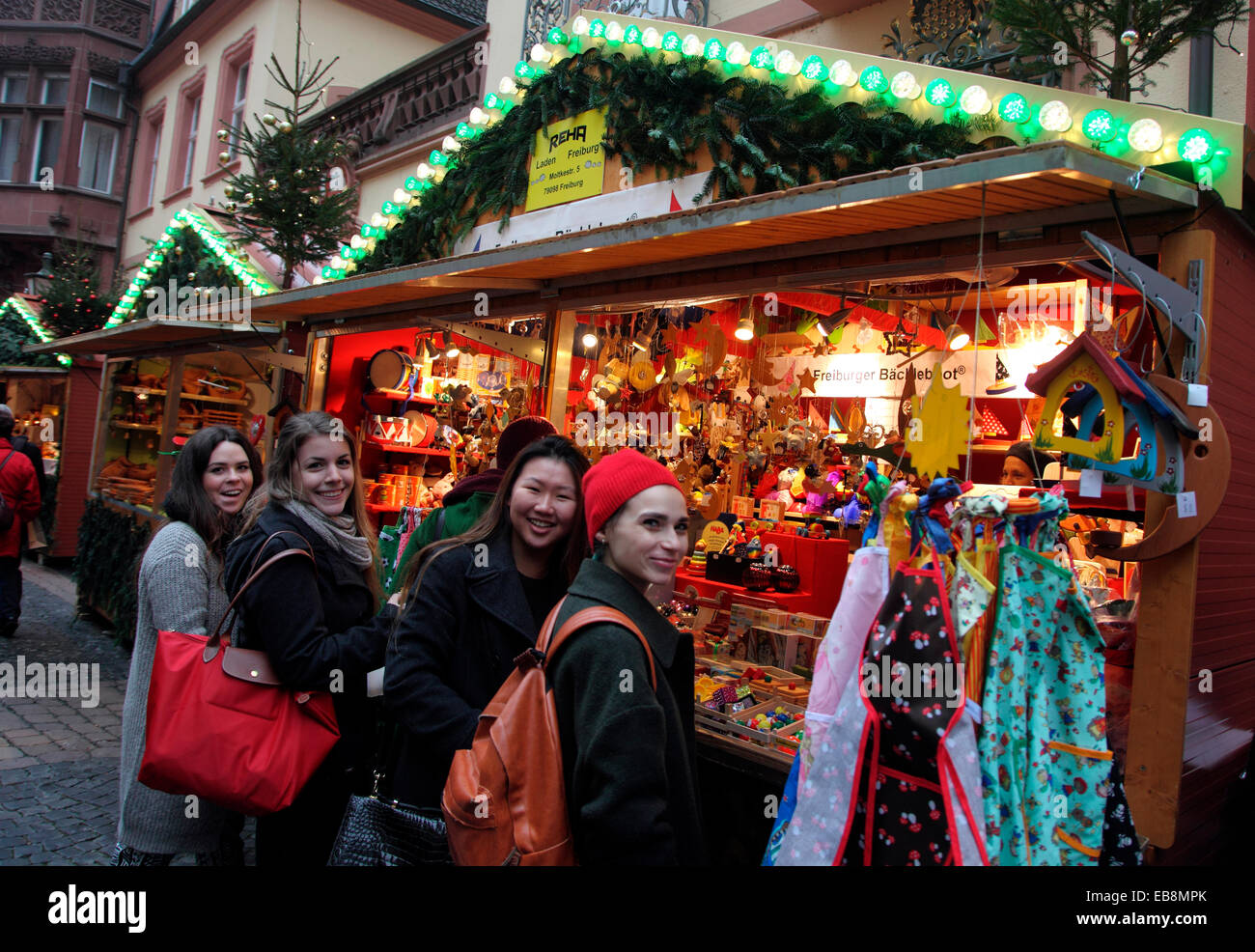 Freiburger Weihnachtsmarkt. Stockfoto