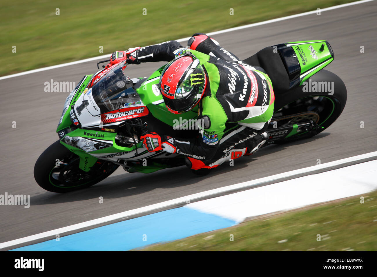 2014 FIM World Superbike Meisterschaft - Runde 5 - Donington Park Circuit mit: Tom Sykes wo: Donington, Derby, Großbritannien wenn: 25. Mai 2014 Stockfoto