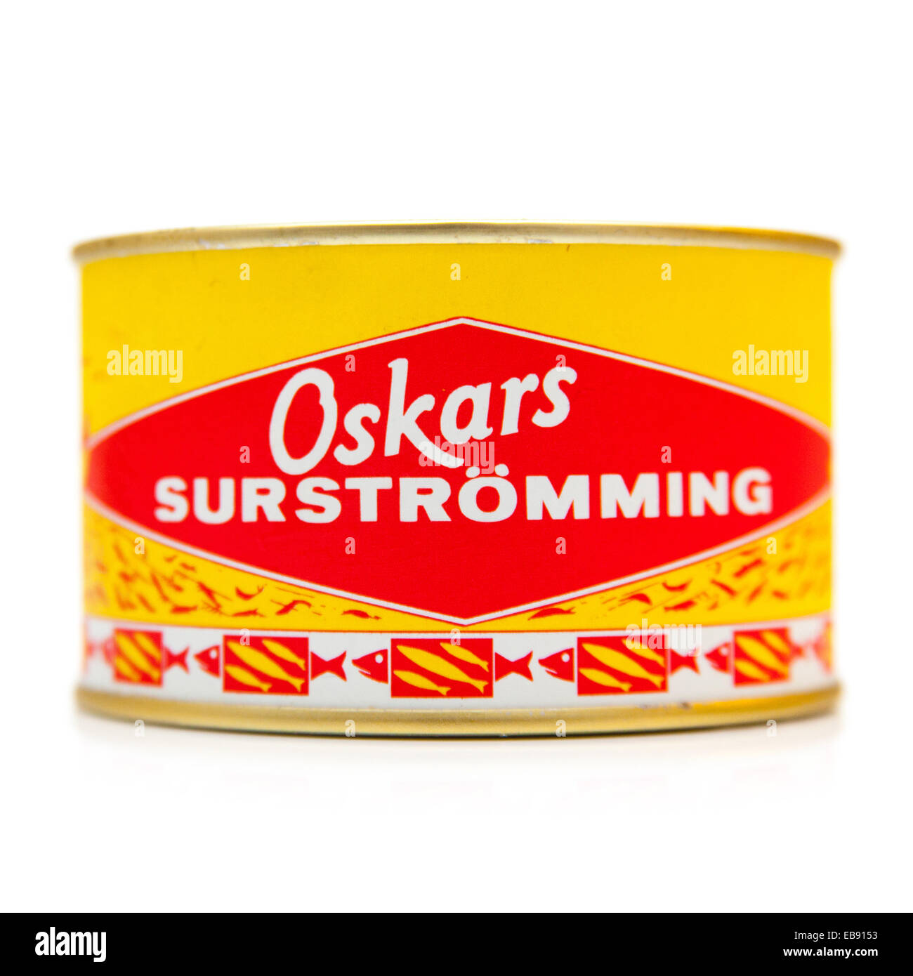 Dose Surströmming ist fermentierte Ostsee-Hering, oft beschrieben als das Schlimmste riechende Lebensmittel der Welt. Stockfoto