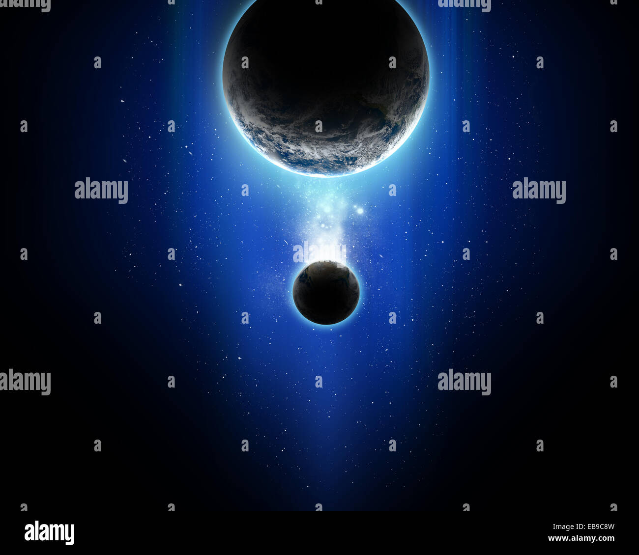 3D-Raum Szene mit Planeten - Elemente dieses Bildes, eingerichtet von der NASA Stockfoto