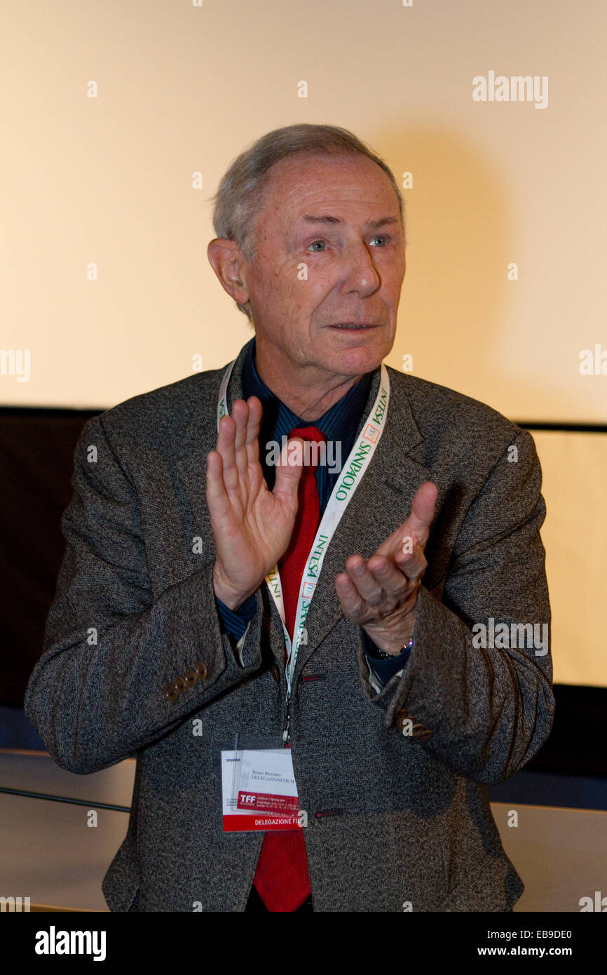 Turin, Italien, 27. November 2014.  Animation Filmregisseur Bruno Bozzetto erhält der 'Maria Adriana Prolo Prize' als Lifetime Achievement Award beim Torino Film Festival. Stockfoto