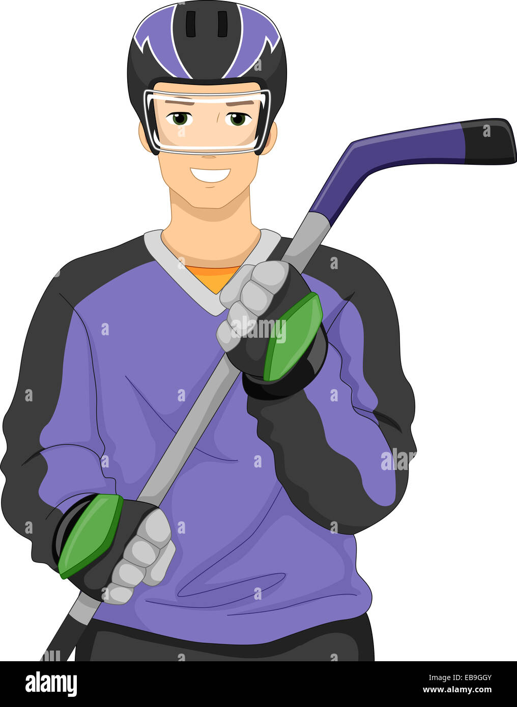 Abbildung eines Mannes, gekleidet wie ein Eishockey-Spieler Stockfoto