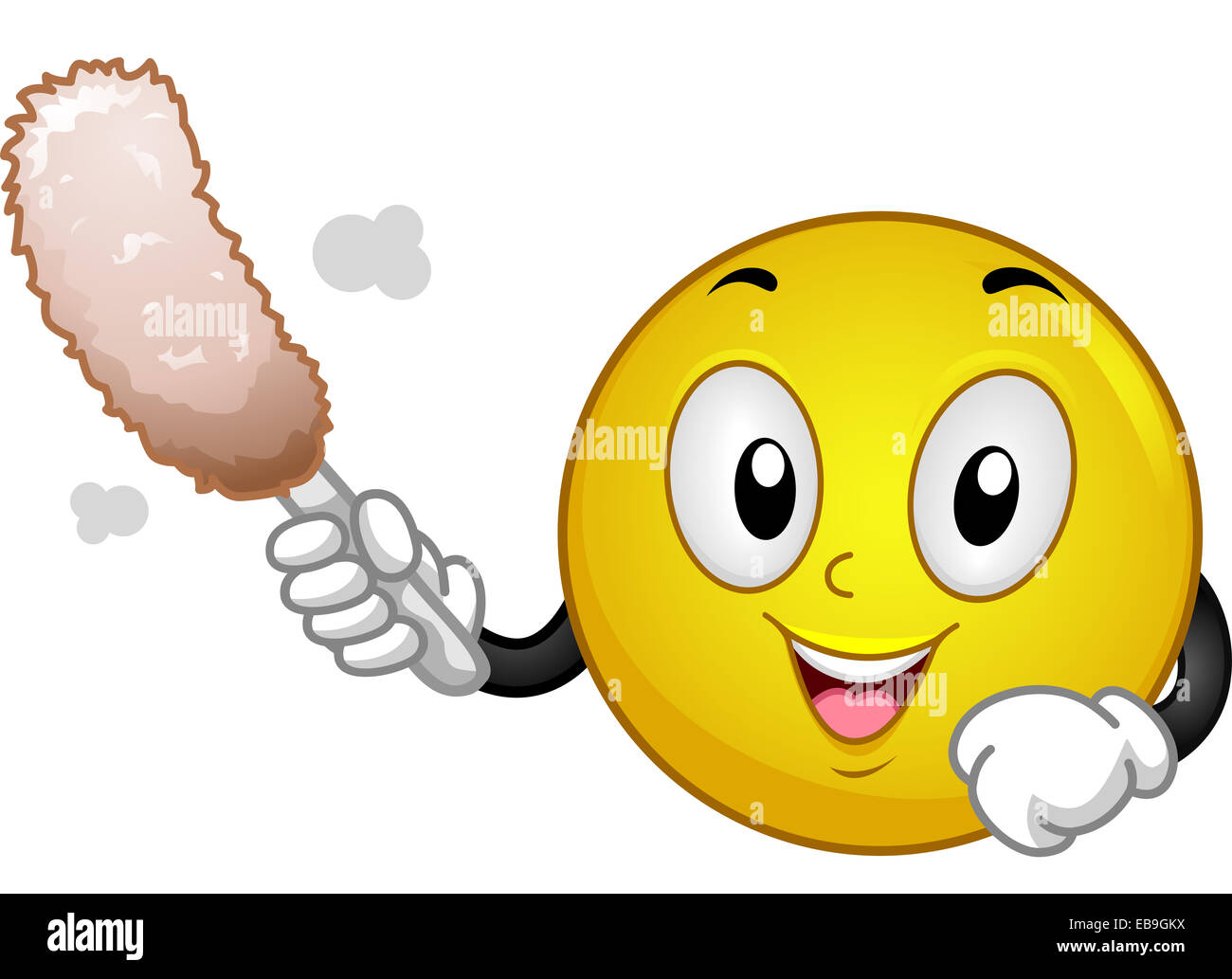 Abbildung eines Smiley mit einem Staubtuch Stockfoto