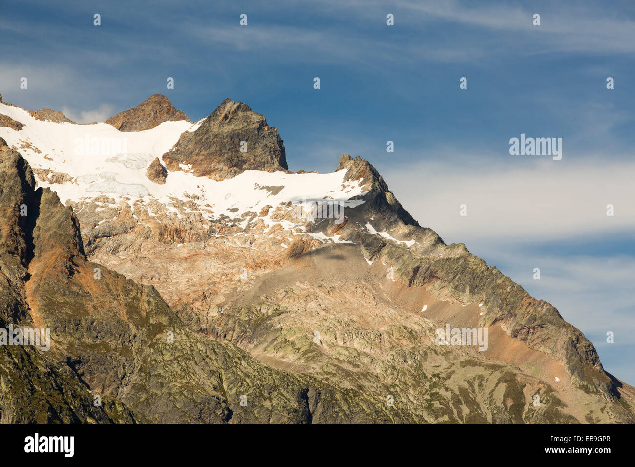 Blick auf die Aiguille de Triolet in der Mont-Blanc-Massiv, Italien. Stockfoto