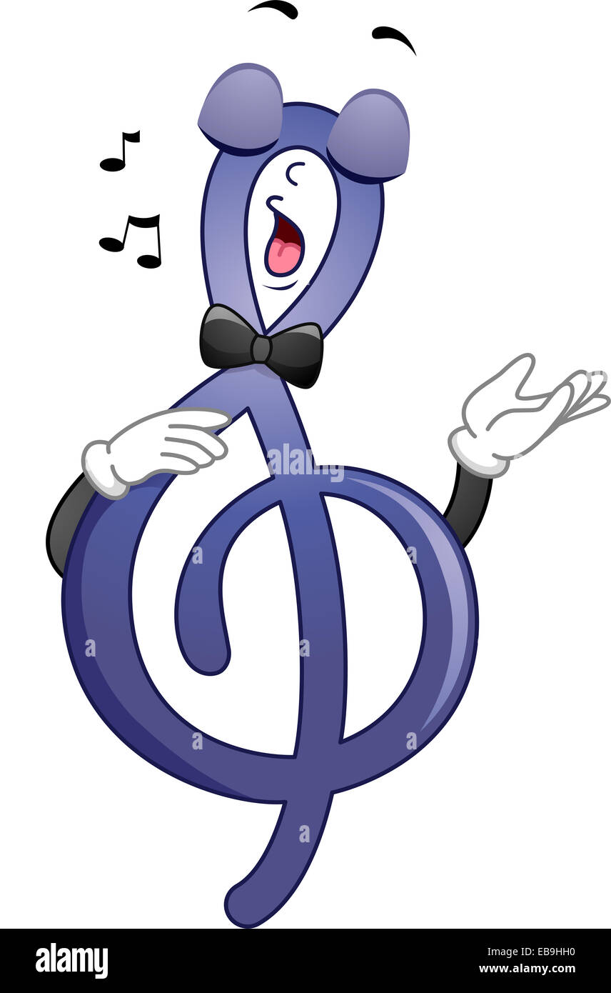 Abbildung mit einem G-Clef Belting, eine Melodie Stockfoto